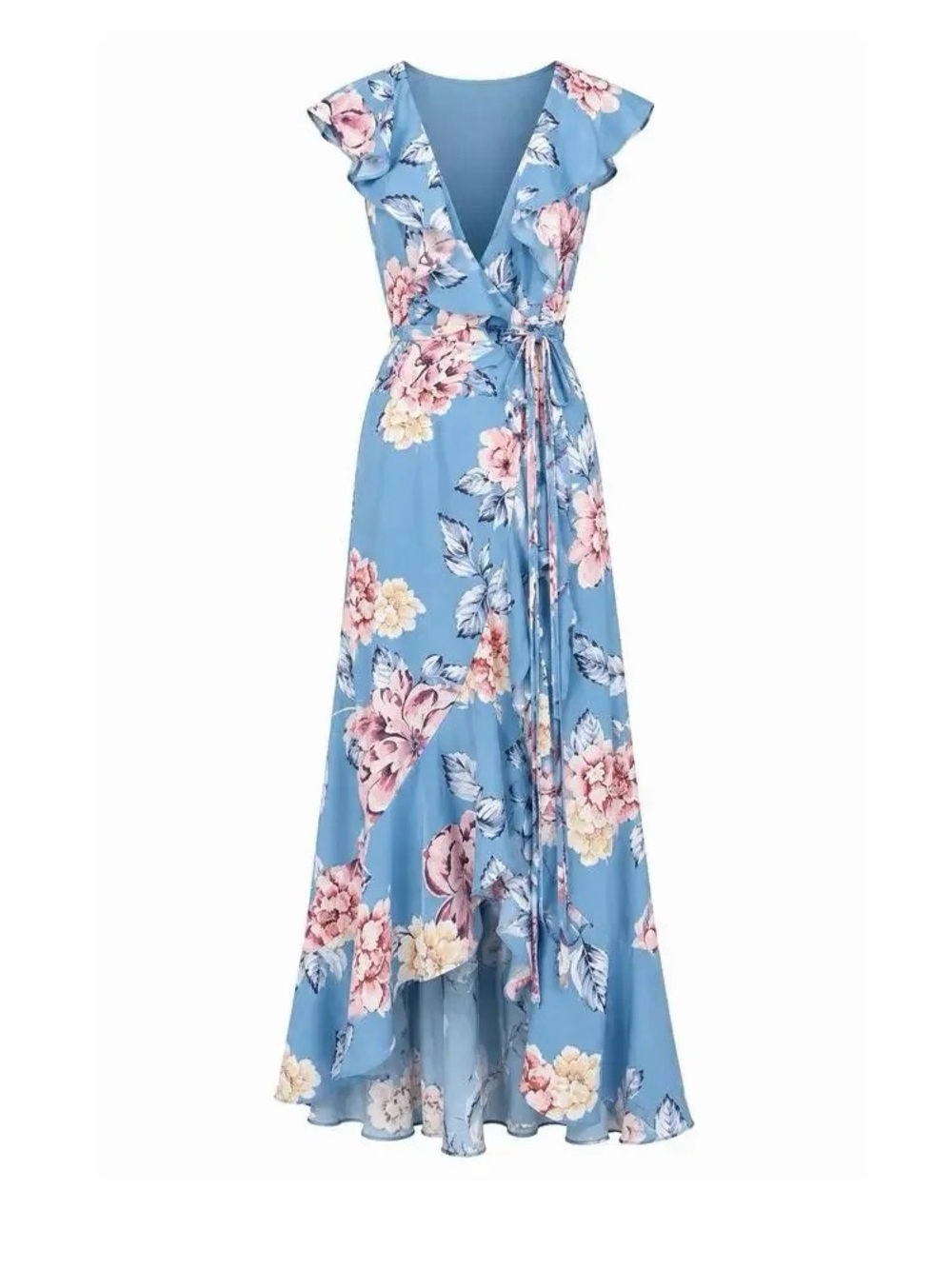 Yumi Kim Nantucket Floral Blue Dress Wedding Guest Cottagecore Preppy Size M
